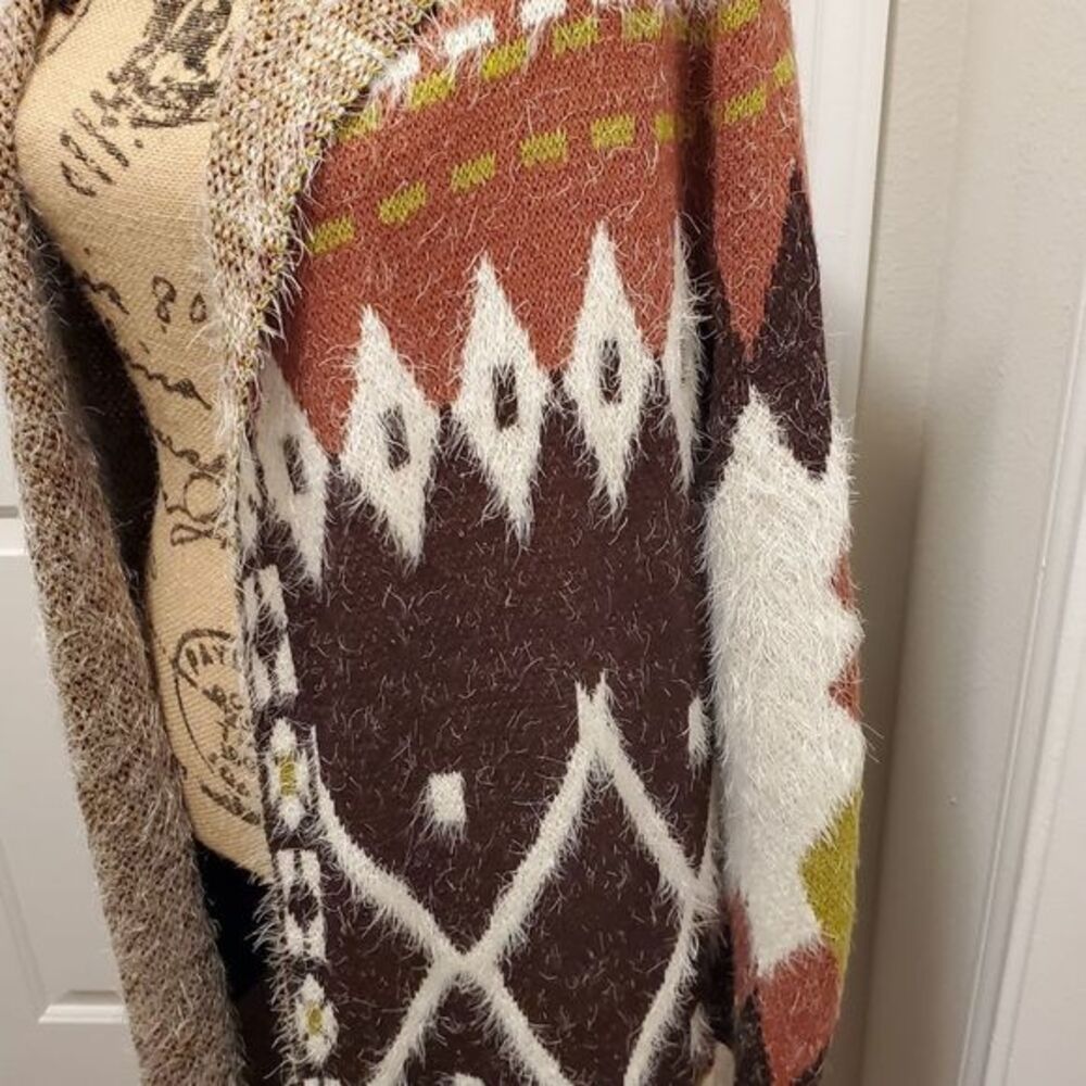 MaxSport super soft hooded Aztec boho coatigan cardigan sweater size‎ large - Picture 15 of 16